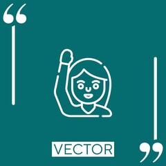 arm up vector icon Linear icon. Editable stroke line