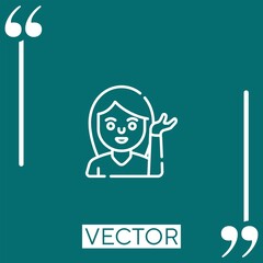 woman vector icon Linear icon. Editable stroke line