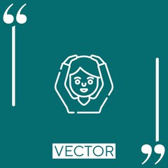 arms up vector icon Linear icon. Editable stroke line