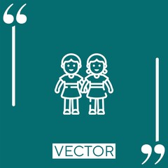 couple   vector icon Linear icon. Editable stroke line