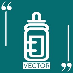 baby bottle outline   vector icon Linear icon. Editable stroke line