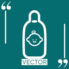 baby bottle with baby face vector icon Linear icon. Editable stroke line