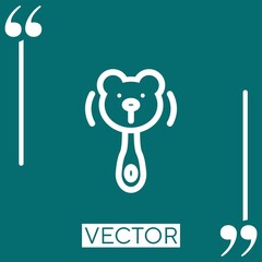 bear rattle outline vector icon Linear icon. Editable stroked line