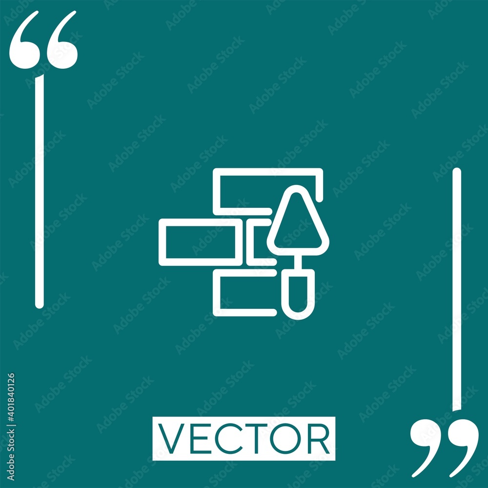 Poster bricks vector icon linear icon. editable stroked line