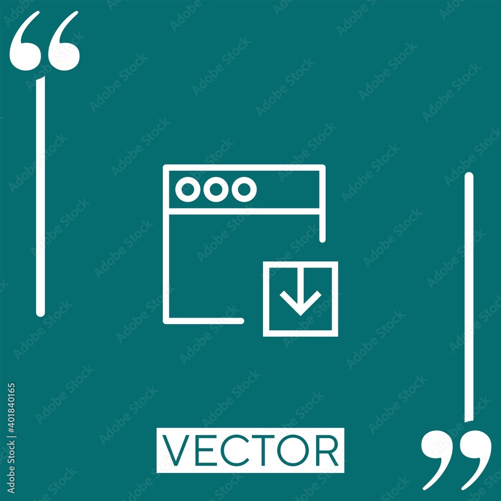 Poster browser vector icon linear icon. editable stroked line