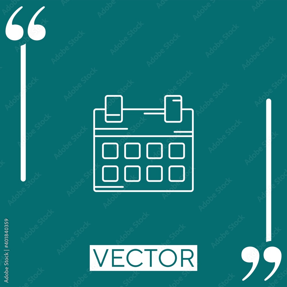 Poster calendar event vector icon linear icon. editable stroked line