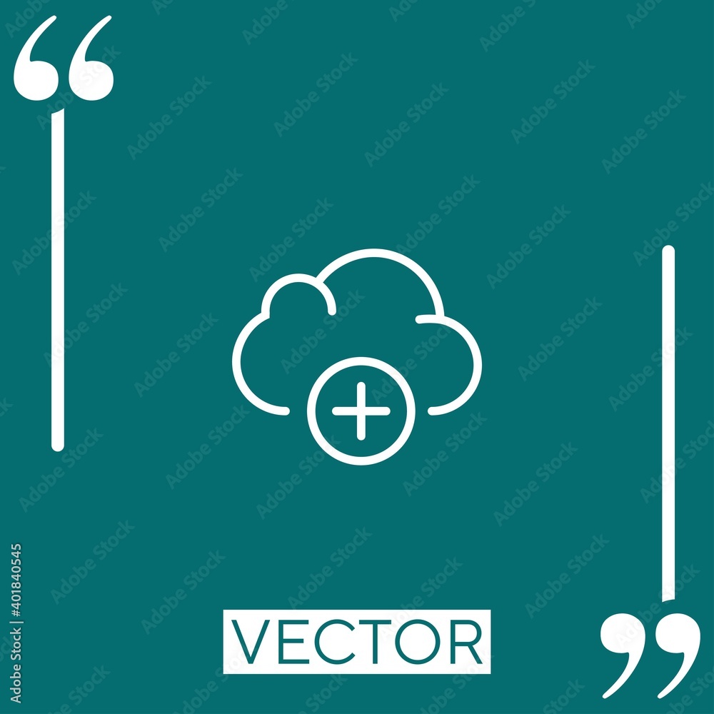 Poster cloud computing vector icon Linear icon. Editable stroked line