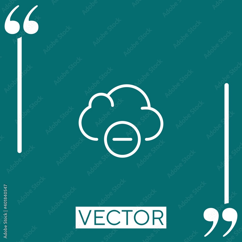 Poster cloud computing   vector icon Linear icon. Editable stroked line