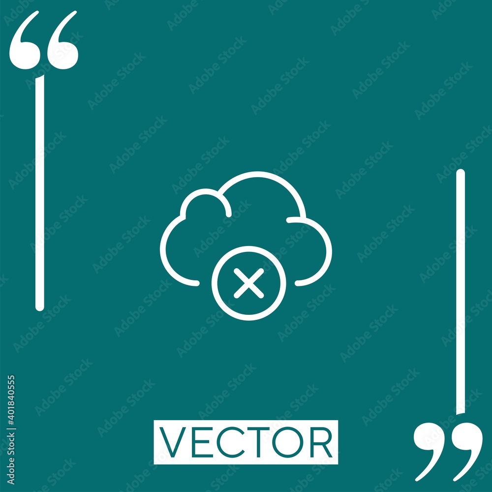 Poster cloud computing   vector icon Linear icon. Editable stroked line