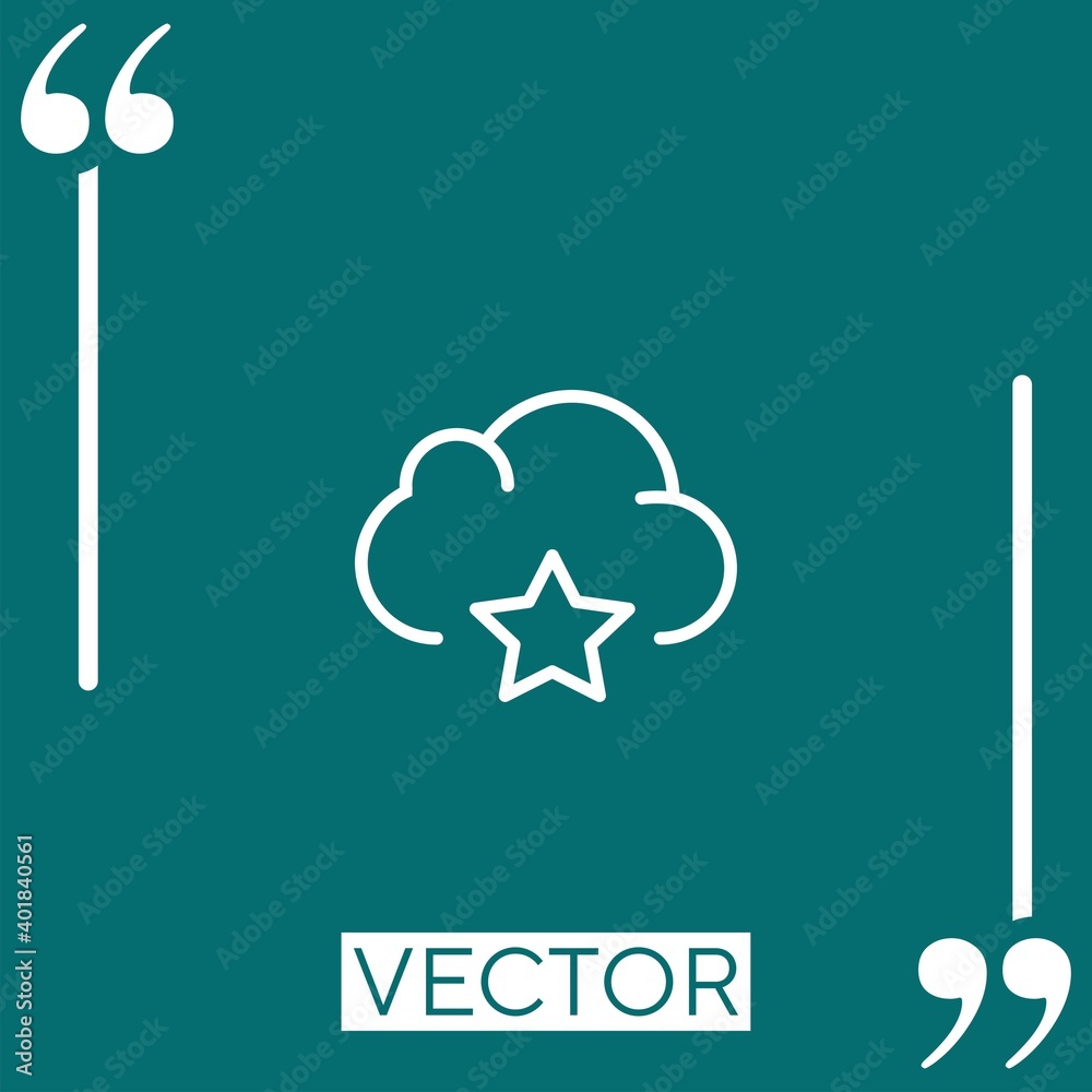 Poster cloud computing   vector icon Linear icon. Editable stroked line