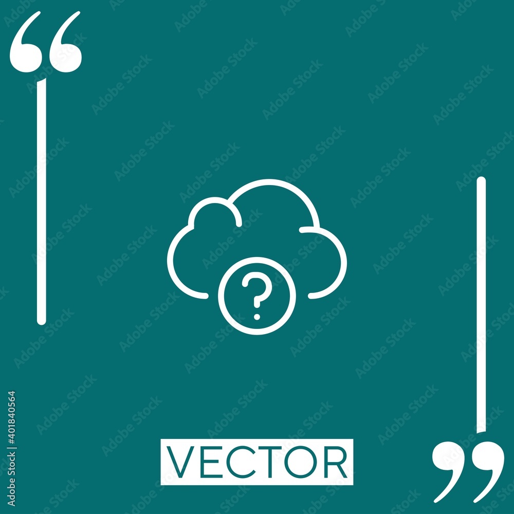 Poster cloud computing   vector icon Linear icon. Editable stroked line