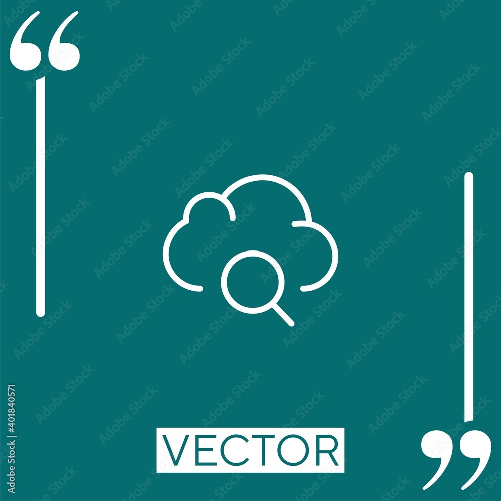 Poster cloud computing   vector icon Linear icon. Editable stroked line