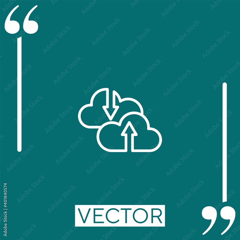 Poster computing cloud vector icon linear icon. editable stroke line
