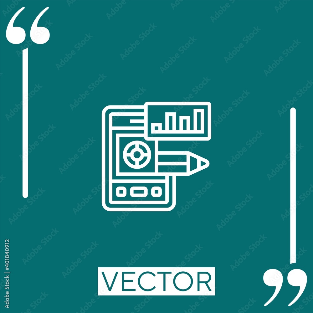 Poster prototype vector icon Linear icon. Editable stroked line