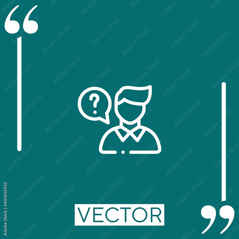Poster questions vector icon linear icon. editable stroked line