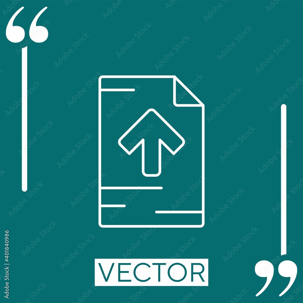 Poster file submit vector icon linear icon. editable stroke line