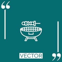 barbecue vector icon Linear icon. Editable stroked line