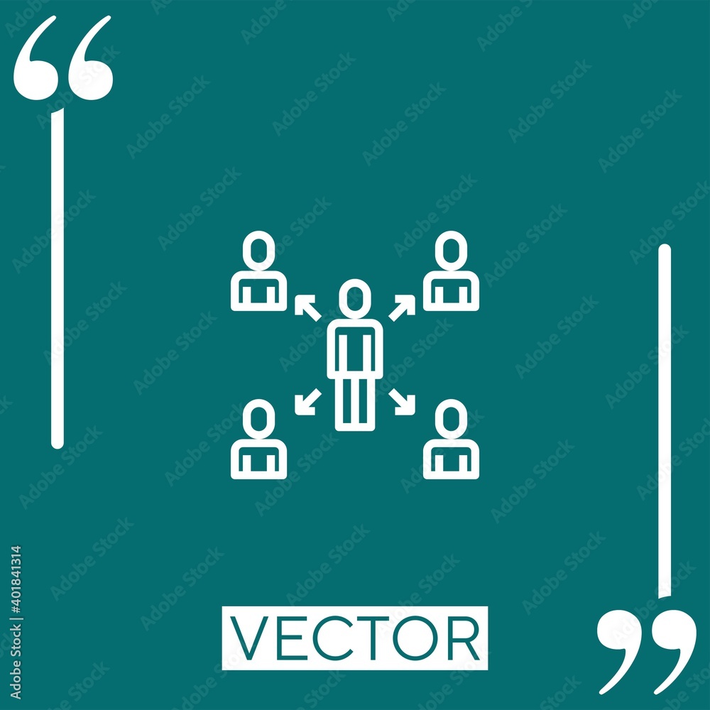 Poster connection vector icon linear icon. editable stroked line