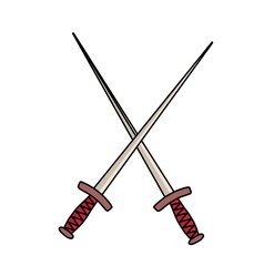 CROSSED SPAGS. Isolate on a white background. illustration