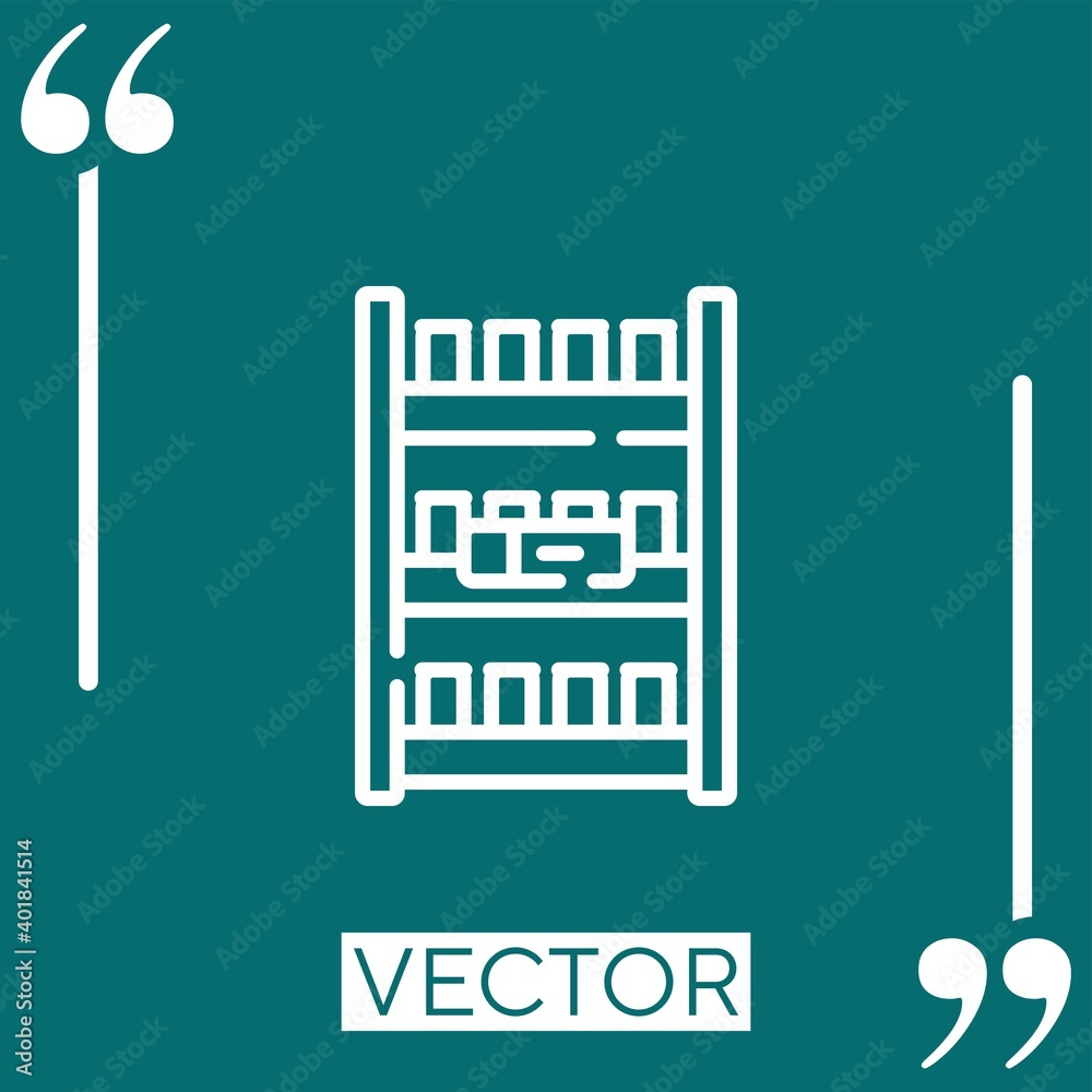 Poster in store display vector icon linear icon. editable stroked line