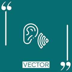 listen actively vector icon Linear icon. Editable stroked line