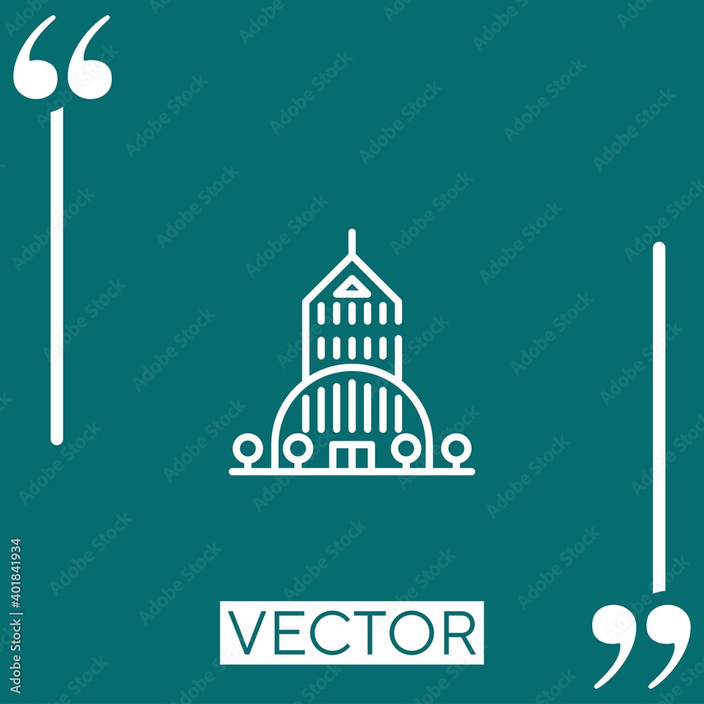 Poster building vector icon linear icon. editable stroked line