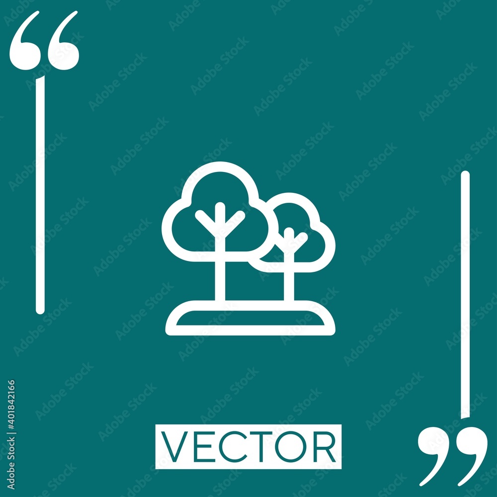 Poster forest vector icon linear icon. editable stroked line