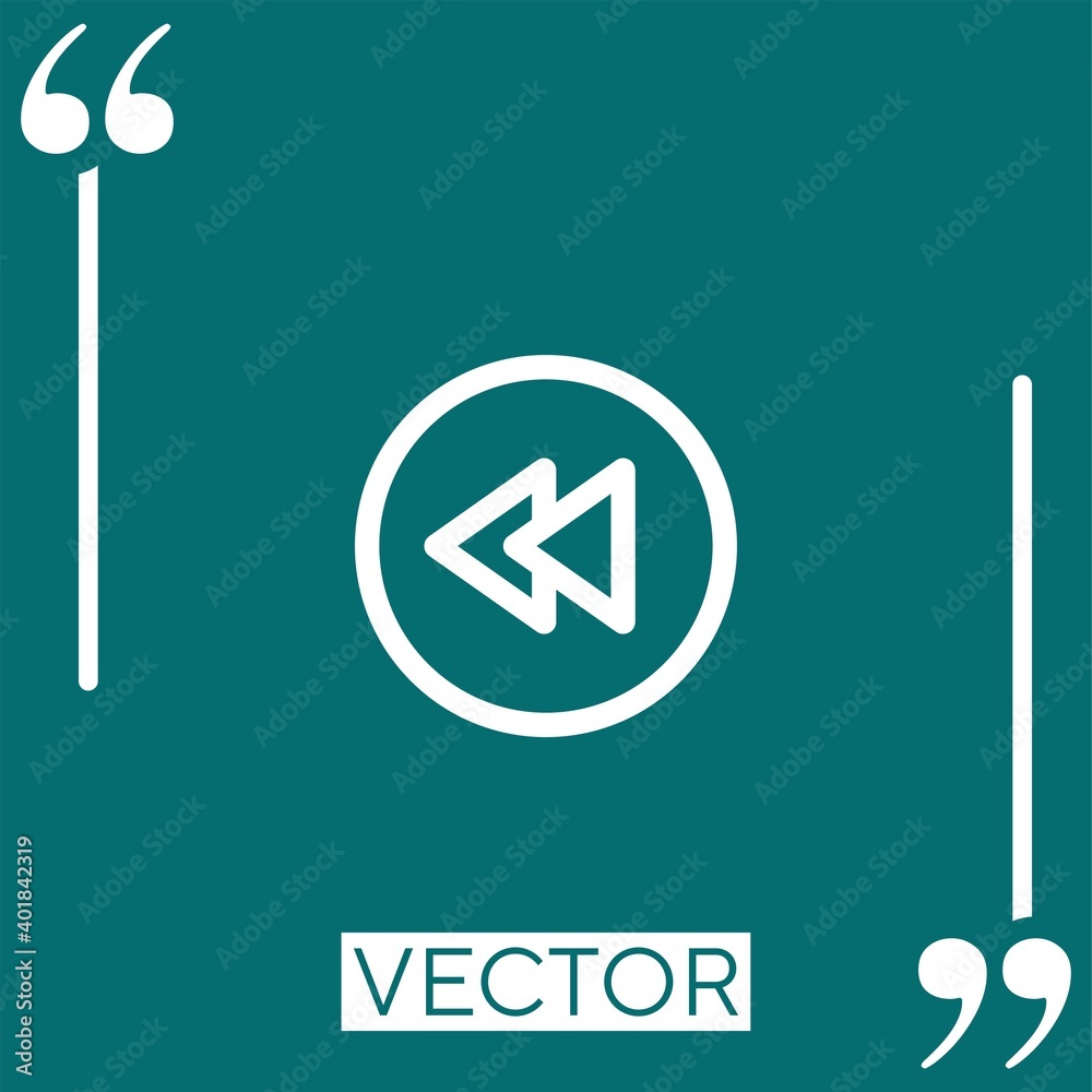 Poster rewind circular button vector icon linear icon. editable stroke line