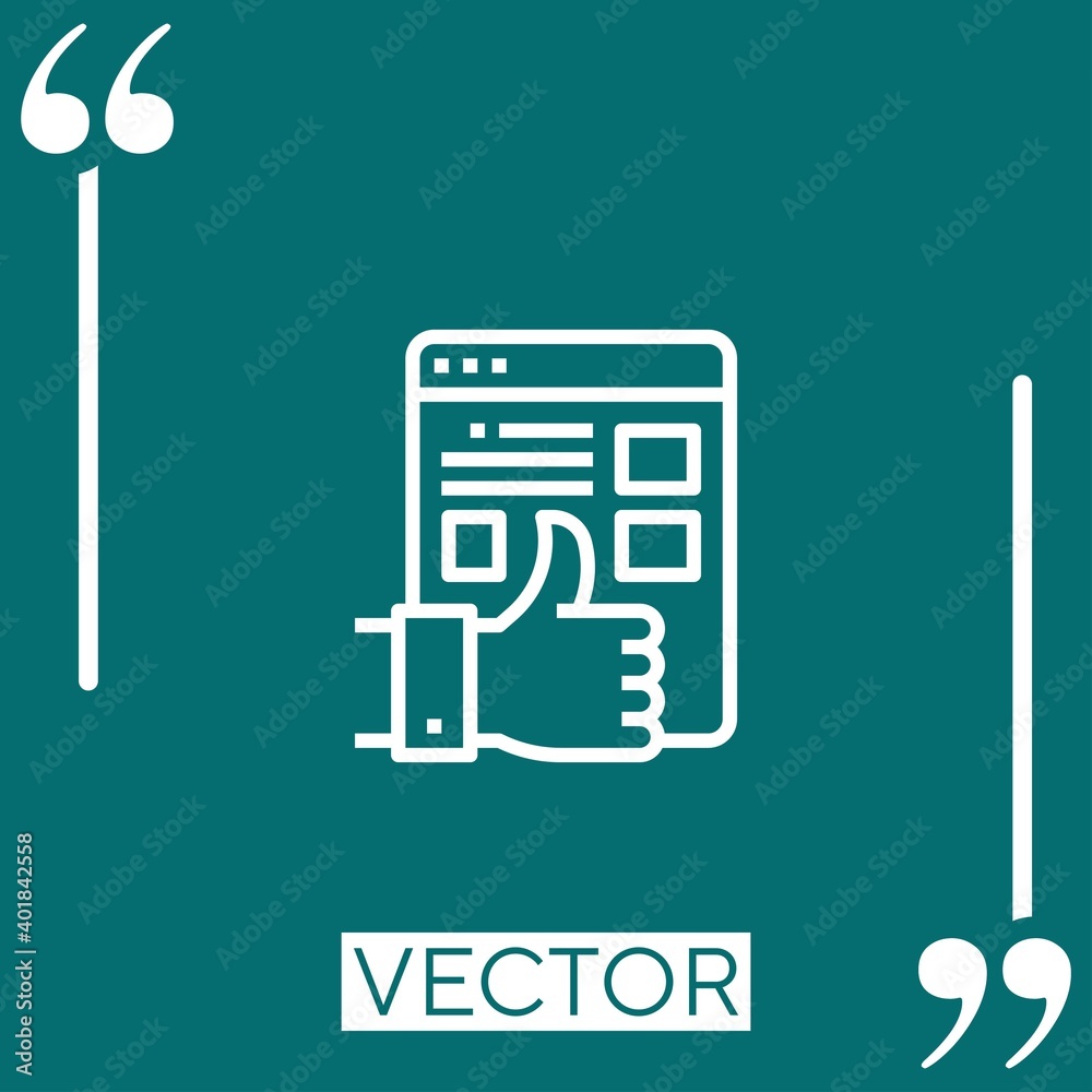 Poster web optimization vector icon linear icon. editable stroked line