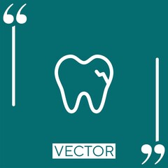 tooth vector icon Linear icon. Editable stroked line
