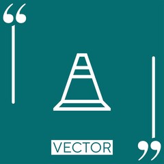 traffic cone vector icon Linear icon. Editable stroked line
