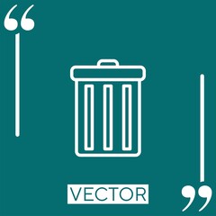 trash vector icon Linear icon. Editable stroked line