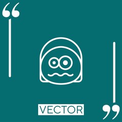 scared   vector icon Linear icon. Editable stroke line