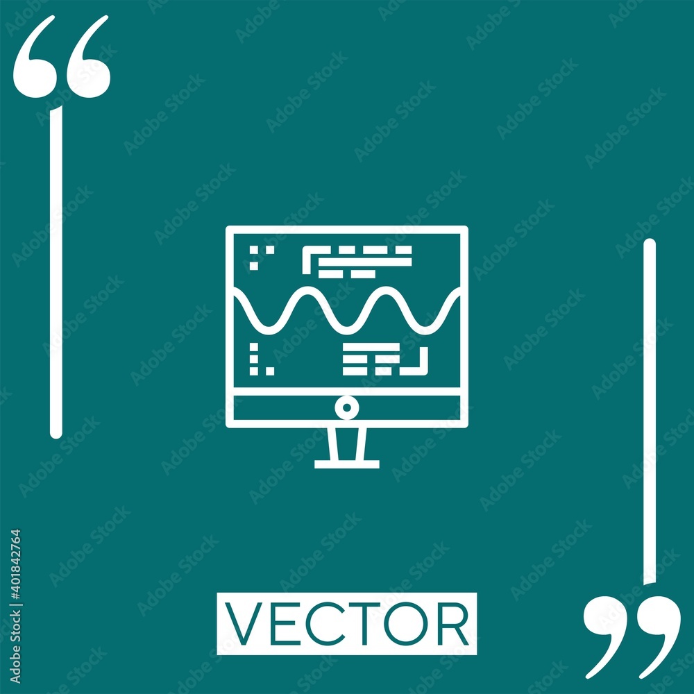 Poster computer vector icon linear icon. editable stroked line