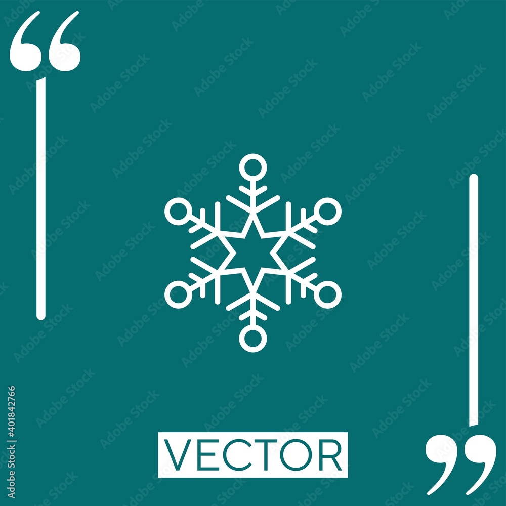 Poster snowflake vector icon linear icon. editable stroke line