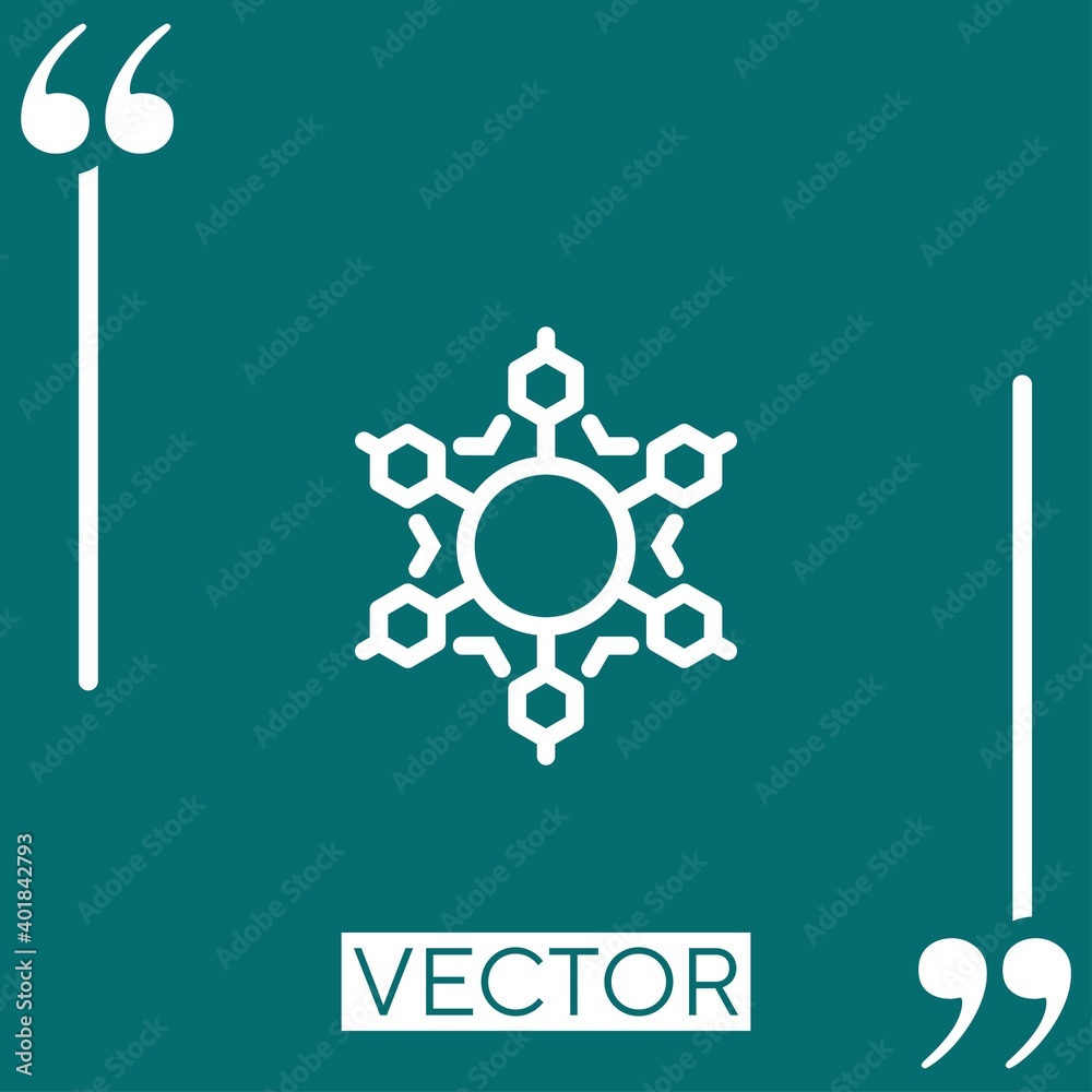 Poster snowflake vector icon linear icon. editable stroke line