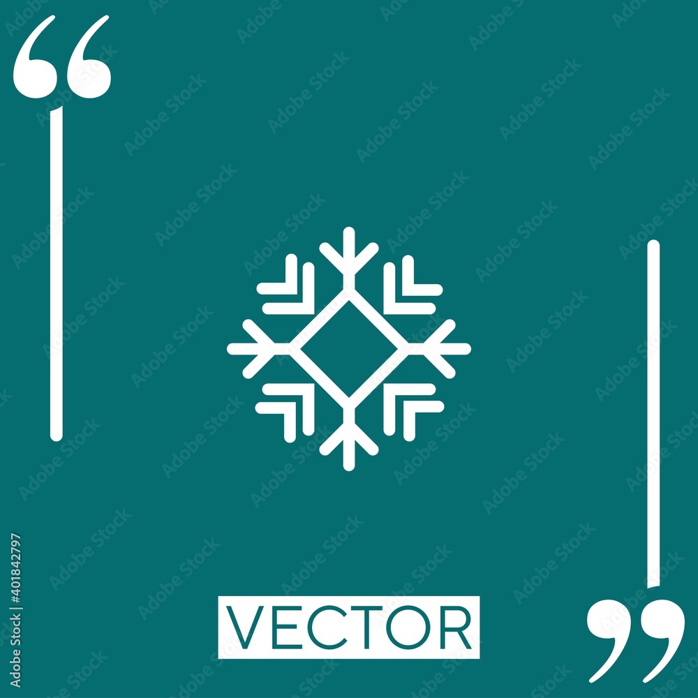 Poster snowflake vector icon linear icon. editable stroke line