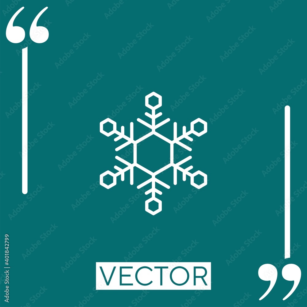 Poster snowflake vector icon linear icon. editable stroke line