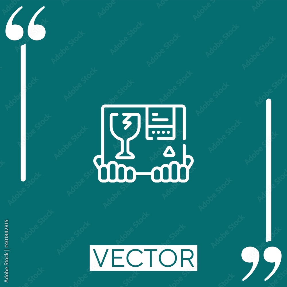 Poster fragile vector icon linear icon. editable stroked line