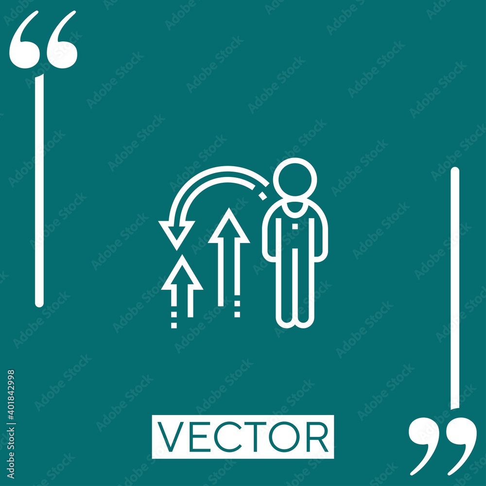 Poster increment vector icon linear icon. editable stroked line