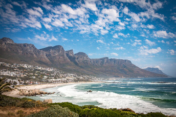 Fototapeta premium beach and sea, twelve apostles, camps bay, cape town, south africa