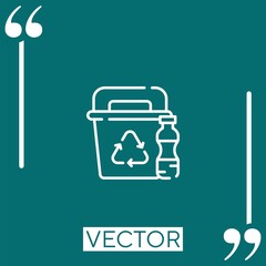 plastic bin vector icon Linear icon. Editable stroked line