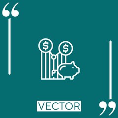 saving vector icon Linear icon. Editable stroked line