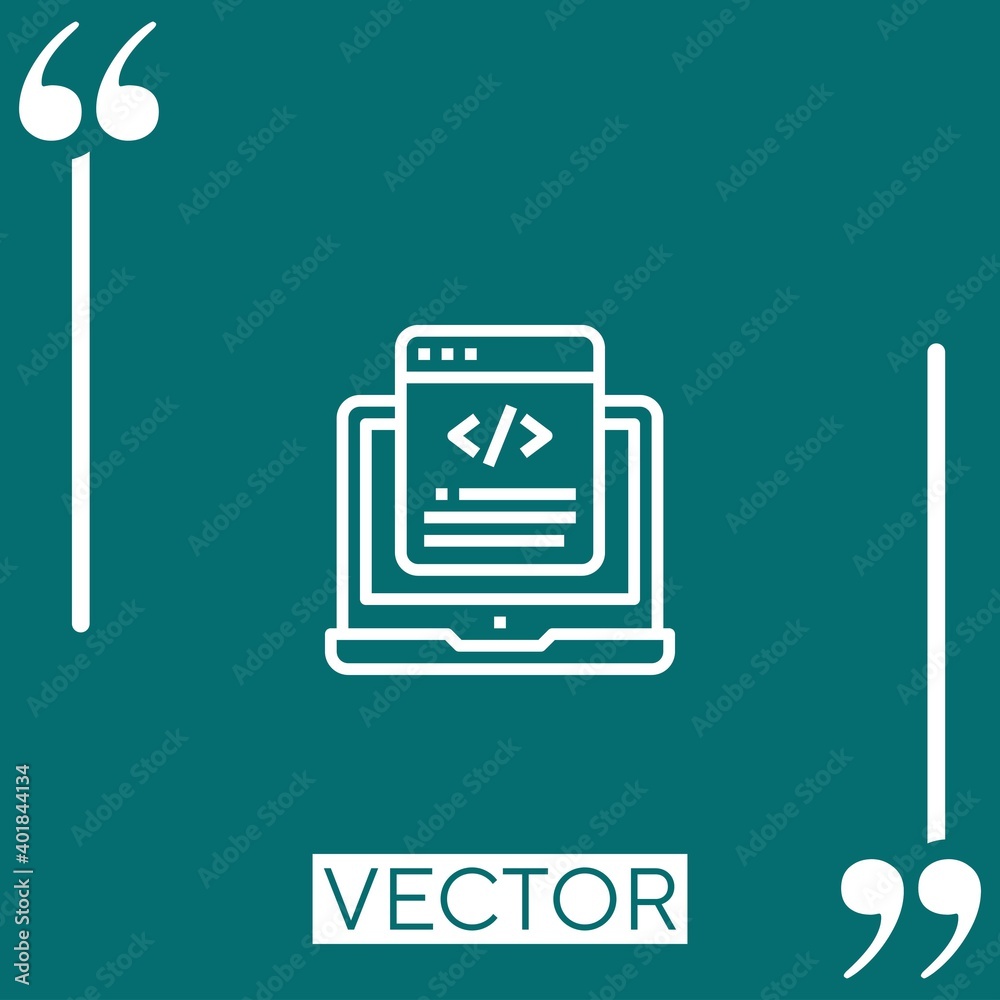 Poster web design vector icon linear icon. editable stroked line