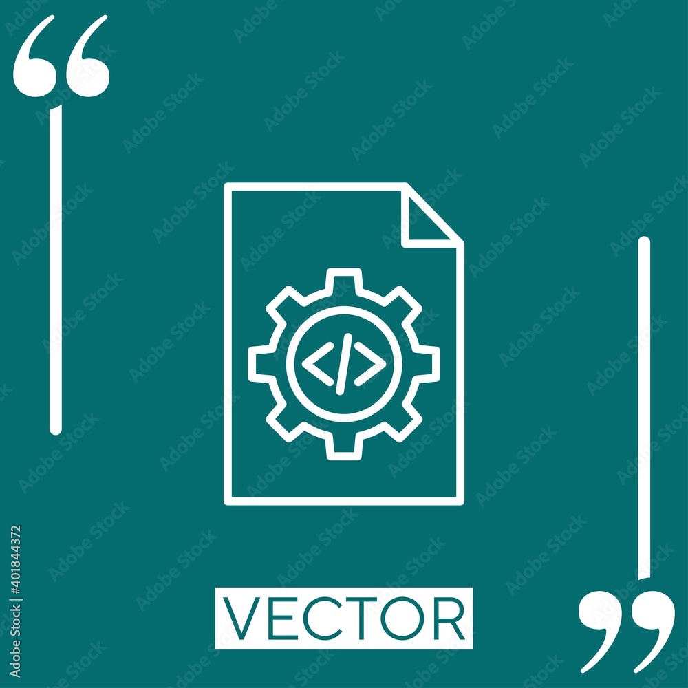 Poster coding linear icon. editable stroke line