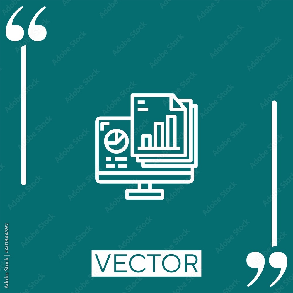 Poster computer vector icon linear icon. editable stroked line