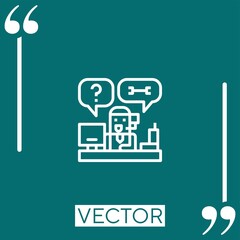 call center vector icon Linear icon. Editable stroked line