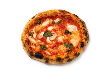 Pizza margherita napoletana verace con mozzarella di bufala, pomodoro e basilico, Cibo Italiano