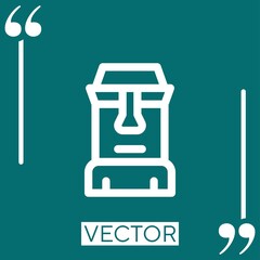 Easter Island vector icon Linear icon. Editable stroked line