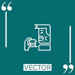 eating vector icon Linear icon. Editable stroked line